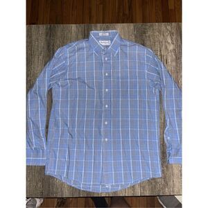 Burberry of london MADE IN USA COTTON BLUE BUTTON UP DRESS SHIRT 16-34